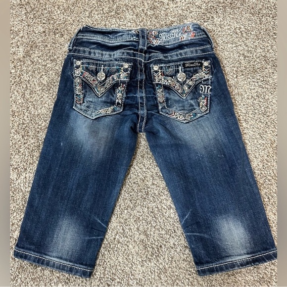 Miss Me Girls Capri denim Jeans Style JK8599P Sz 7 - Picture 1 of 6